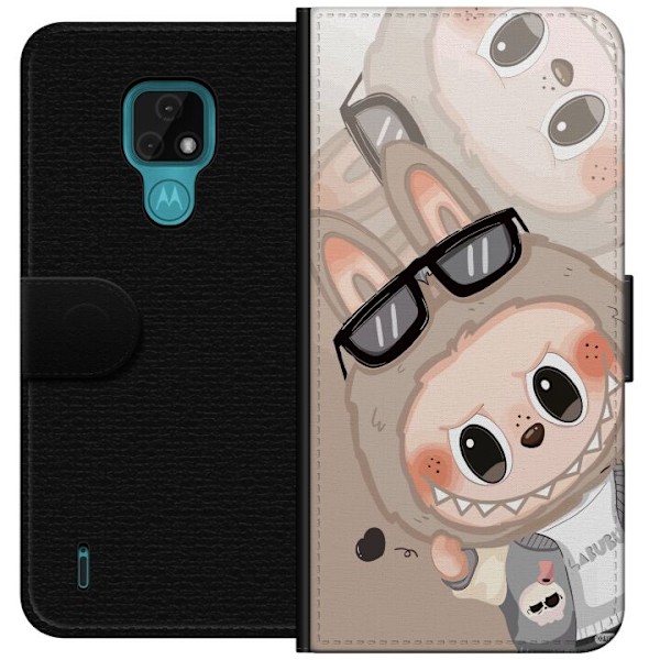 Motorola Moto E7 Tegnebogsetui Labubu Rainbow Chaos
