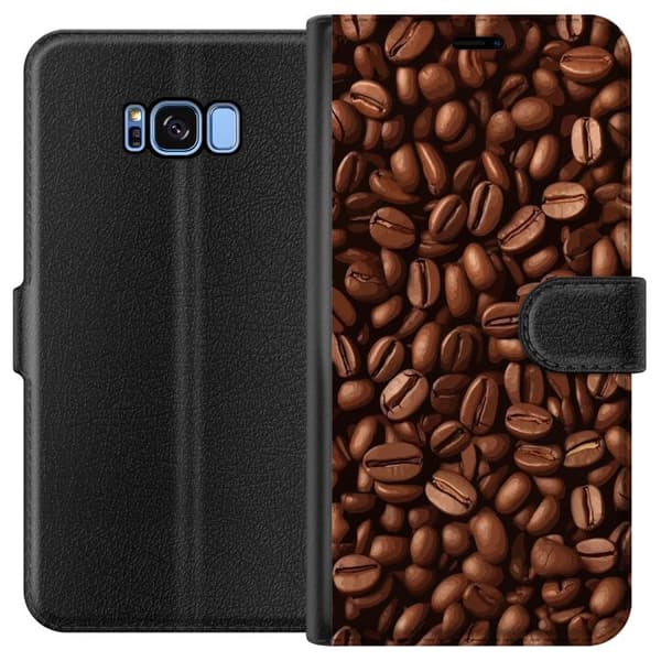 Kompatibel Tegnebogsetui til Samsung Galaxy S8 Kaffebönor närbild brun