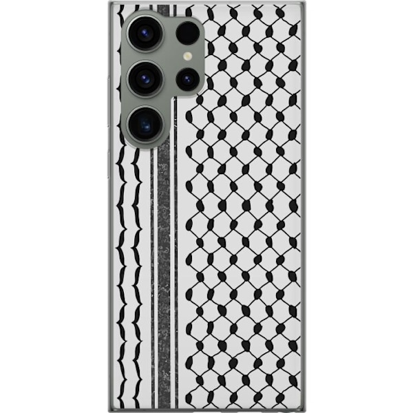 Samsung Galaxy S23 Ultra Läpinäkyvä kuori Palestiinalainen kuvio - perinteiseen tyyliin inspiroima keffiyeh-kangas