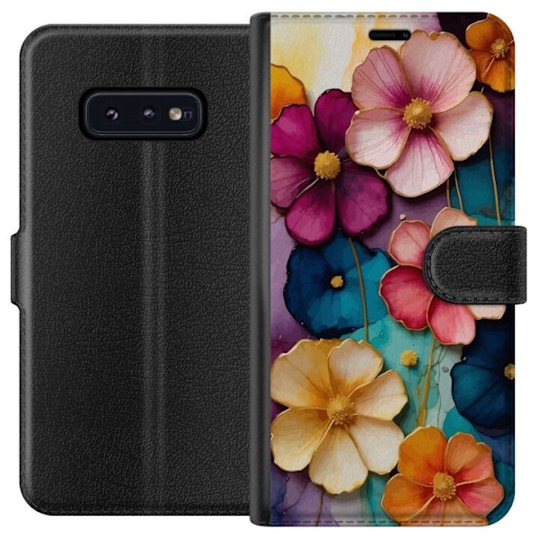 Samsung Galaxy S10e Lommeboketui Blomster Farger