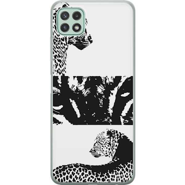 Samsung Galaxy A22 5G Läpinäkyvä kuori Leopard Faces