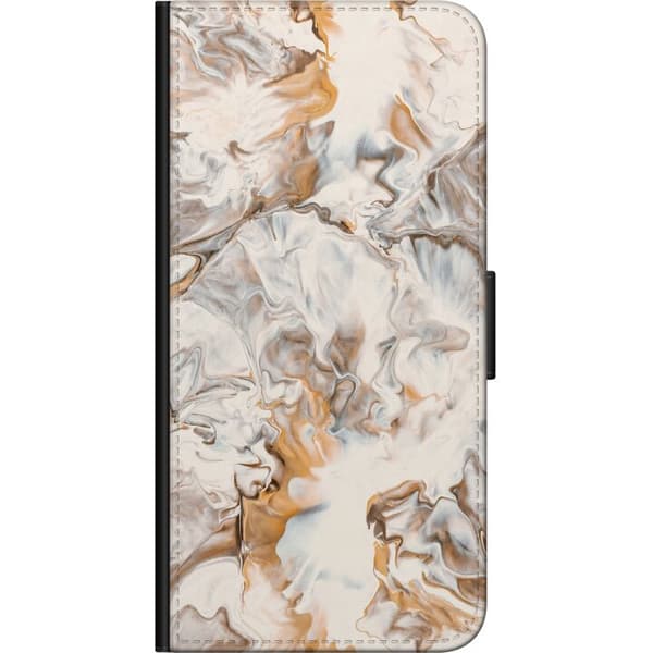 Kompatibelt Plånboksfodral till Samsung Galaxy Note 4 Beige marmorvirvlar beige