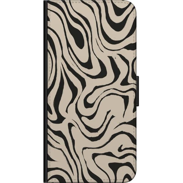 Kompatibelt Lommeboketui til OnePlus 8 Beige sebravirvler beige