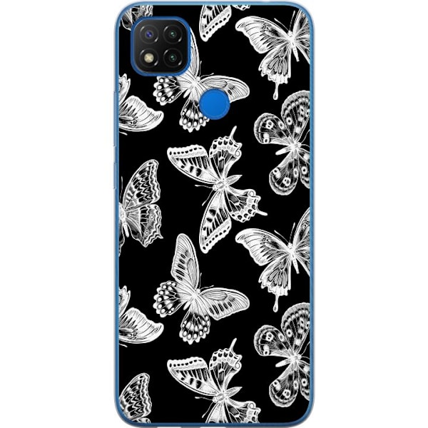 Xiaomi Redmi 9C NFC Läpinäkyvä kuori Perhonen