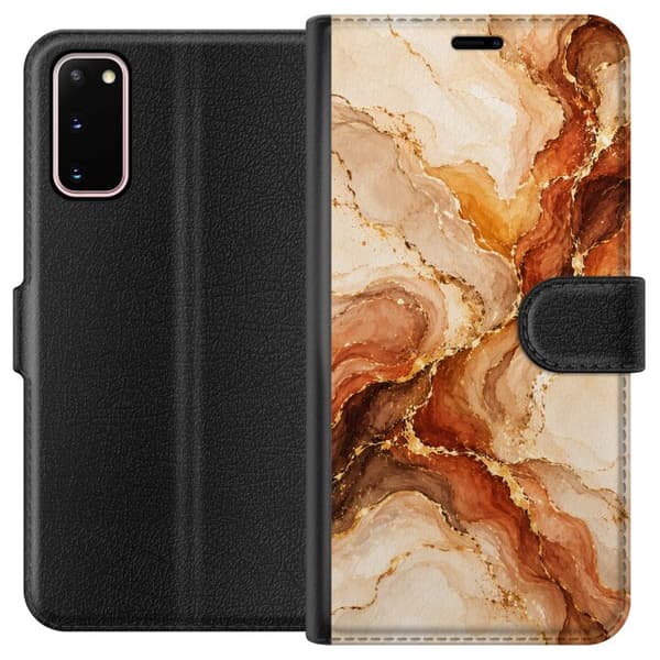 Kompatibelt Plånboksfodral till Samsung Galaxy S20 Höstagat beige
