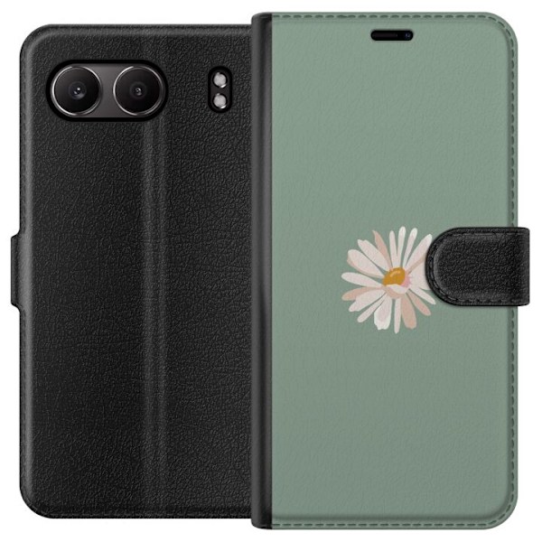 OnePlus Nord 4 Lompakkokotelo Vihreä Minimalikukka - tyylikä