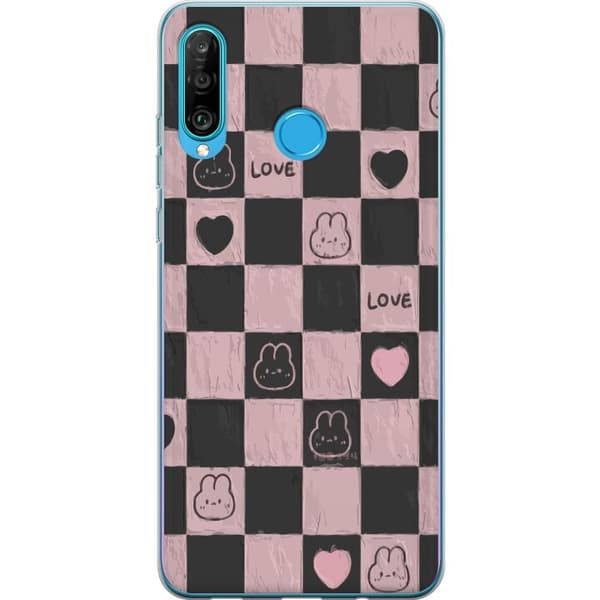 Kompatibel Mobilcover til Huawei P30 lite Sort og pink