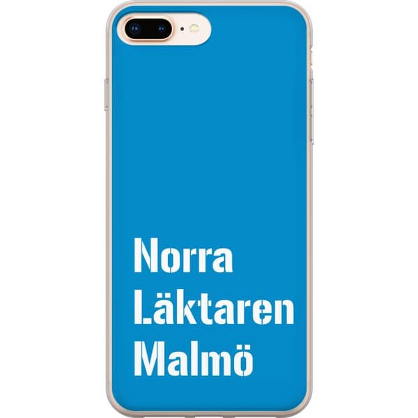Kompatibelt Mobildeksel til Apple iPhone 7 Plus Minimalistisk blå tekstdesign med Malmö-tema og moderne typografisk stil blå