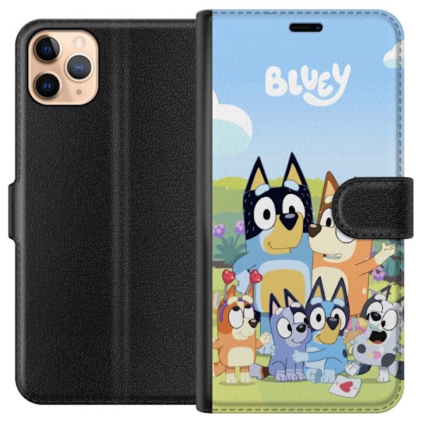 Apple iPhone 11 Pro Max Plånboksfodral Bluey mobilskal med hela familjen i färgglad design