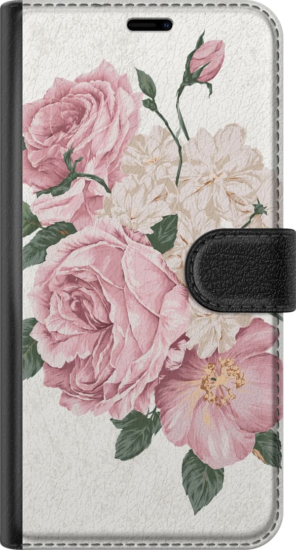 Kompatibelt Plånboksfodral till Apple iPhone 14 Pro Rosa rosbukett rosa