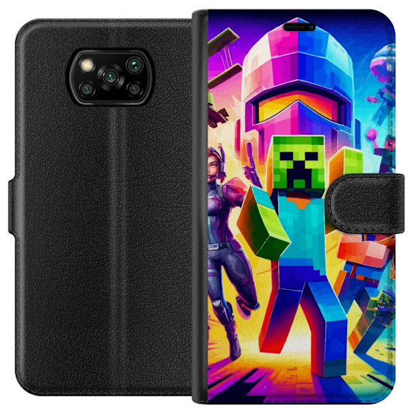 Xiaomi Poco X3 NFC Tegnebogsetui Fortnite vs Minecraft