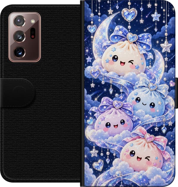 Kompatibelt Lommeboketui til Samsung Galaxy Note20 Ultra Stjernevenner blå