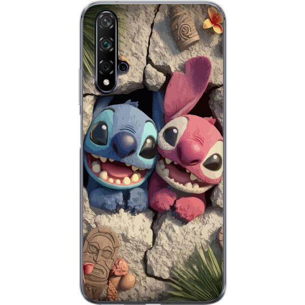 Huawei nova 5T Läpinäkyvä kuori Stitch Angel Lilo & Stitch Motiivi Disney Rakkaus Sarjakuvahahmo Suosittu Sininen Avaruusolio Hauska Disney-elokuva