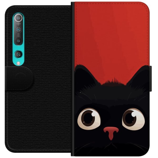 Xiaomi Mi 10 5G Lompakkokotelo Leikkisä Kissa