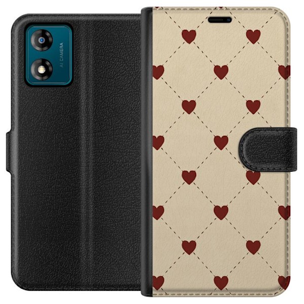 Motorola Moto E13 Tegnebogsetui Hjertegitter