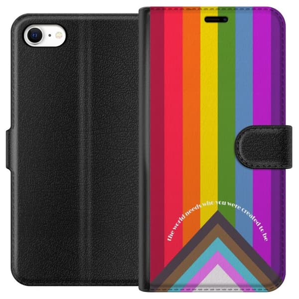 Kompatibel Tegnebogsetui til Apple iPhone 6s Farverig Pride-regnbue med inspirerende citater