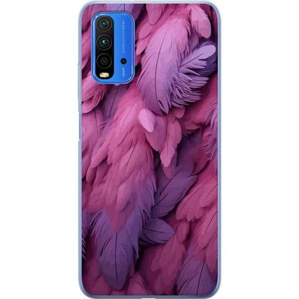 Xiaomi Redmi Note 9 4G Genomskinligt Skal Fjädrar