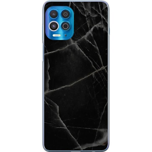 Motorola Edge S Genomskinligt Skal Svart marmor