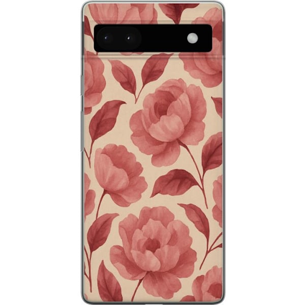 Google Pixel 6a Genomskinligt Skal Rose Bloom