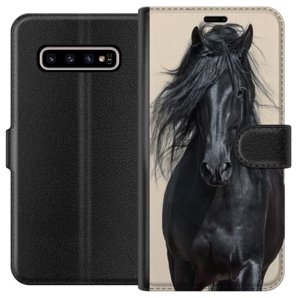Kompatibelt Lommeboketui til Samsung Galaxy S10+ Hest