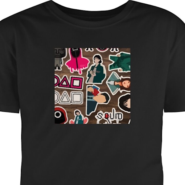 T-shirt til Voksen | Klassisk Voksen T-shirt Squid Game sort XL