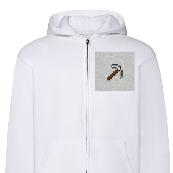 Zip-Hoodie | Hættetrøje med Lynlås til Voksne Minecraft Værktøjer hvid XL