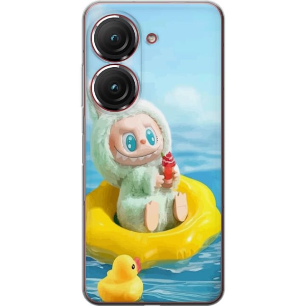 Asus Zenfone 9 Läpinäkyvä kuori Labubu Stripe Attack - Raidat kohtaavat hirviöt