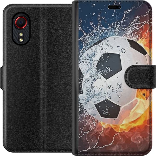 Kompatibelt Plånboksfodral till Samsung Galaxy Xcover 5 Fotboll Eld