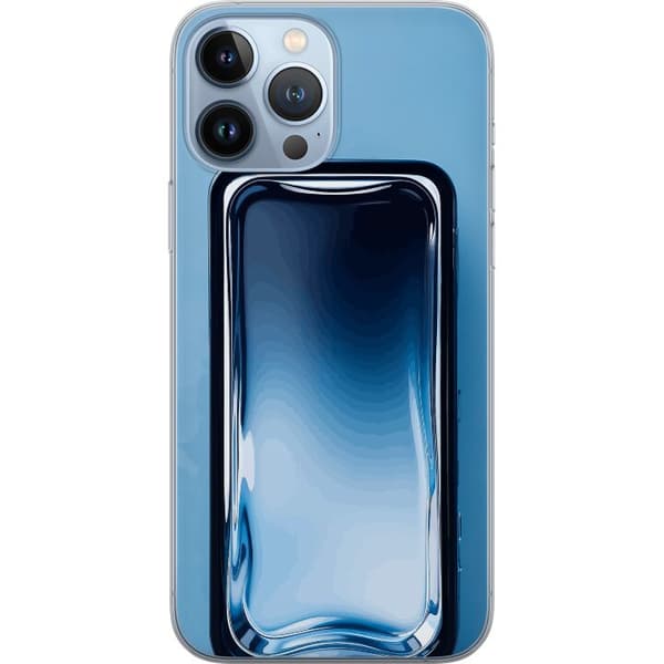 Kompatibel Mobilcover til Apple iPhone 13 Pro Max Abstrakt blå glaseffekt med bløde overgange og blanke reflektioner blå
