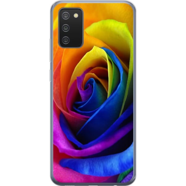 Samsung Galaxy A02s Gennemsigtig cover Regnbue Rose