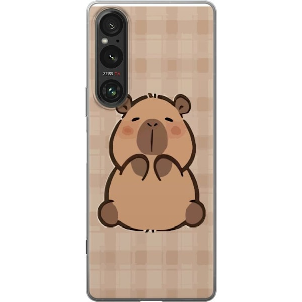 Sony Xperia 1 VI Gennemsigtig cover Mobilskal kawaii capybara flera figurer japansk stil