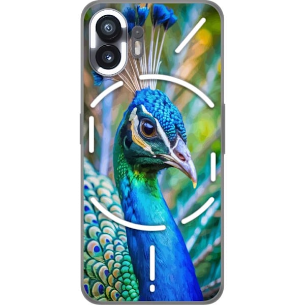 Nothing Phone (2) Läpinäkyvä kuori Pavun Sulat Värikäs Design Lintuaihe Eksoottinen Graafinen Suunnittelu Luonto Ylellinen Koristelu