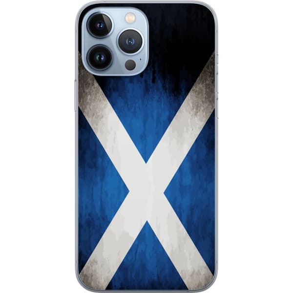 Kompatibelt Mobildeksel til Apple iPhone 13 Pro Max Skottlands flagg med grunge effekt og blå hvit design blå