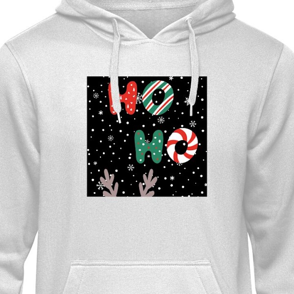 Hoodie för Vuxen | Bekväm Huvtröja HO HO HO grå XXL