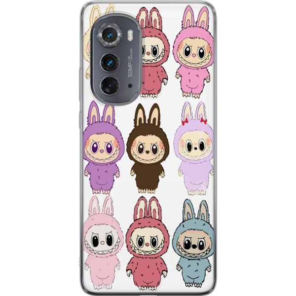 Motorola Edge (2022) Gennemsigtig cover Labubu Pink Monster -