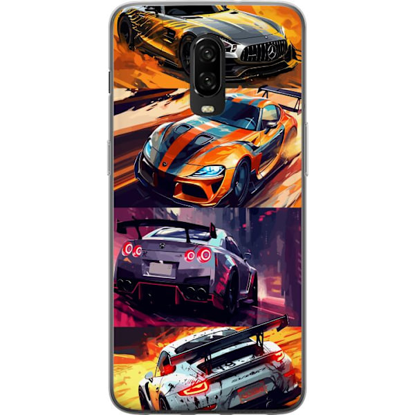 OnePlus 6T Läpinäkyvä kuori Ralli kuume - vauhdikas teema r