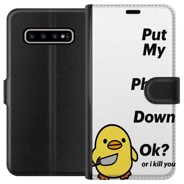 Kompatibelt Lommeboketui til Samsung Galaxy S10+ Lägg ner den