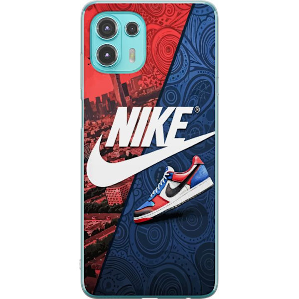 Motorola Edge 20 Lite Läpinäkyvä kuori  Nike Logo Punainen Sininen Lenkkarit Tyyli Urheilu Muoti Suosittu Swoosh Kuviointi Harjoitusvaatteet Graafi