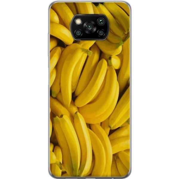 Xiaomi Poco X3 NFC Genomskinligt Skal Banana Pattern – lekfullt mönster med gula bananer