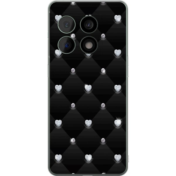OnePlus 10 Pro Genomskinligt Skal Diamant hjärta