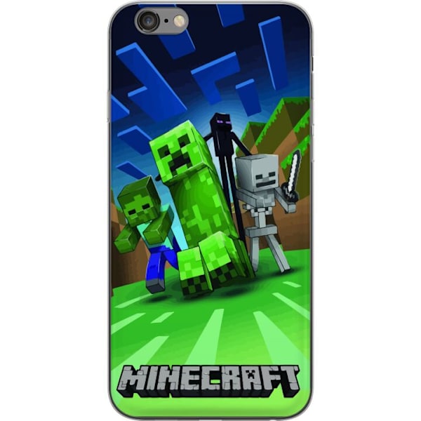 Apple iPhone 6 Plus Genomskinligt Skal Minecraft Creeper mobilskal i klassisk grön pixelstil