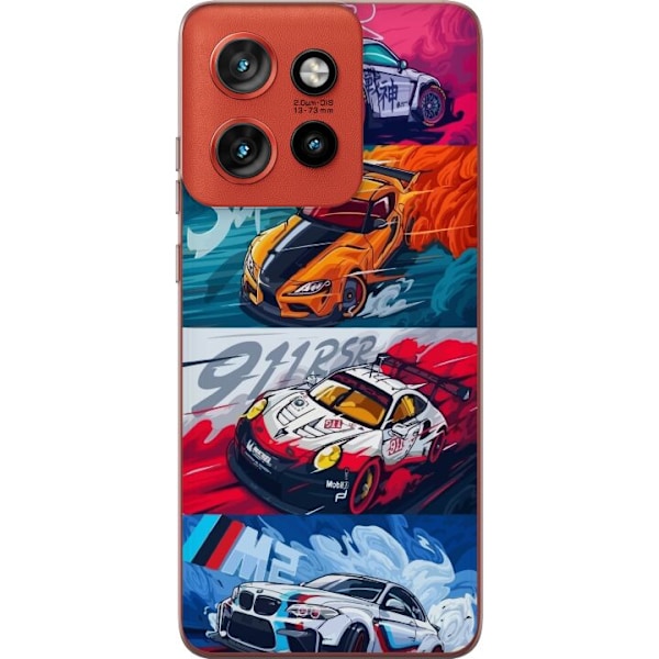 Motorola Edge 50 Neo Läpinäkyvä kuori Nopeat Autot - Piirre