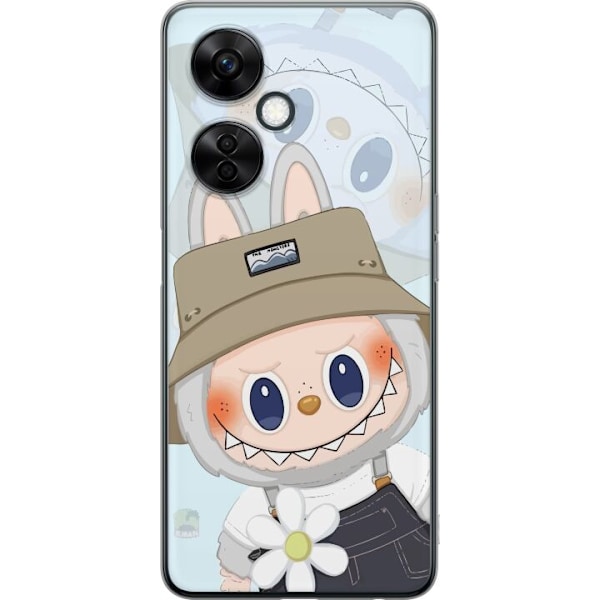 OnePlus Nord CE3 Genomskinligt Skal Labubu med hatt – Pop Mart-figur Mr. Butcher i retro stil med karaktär