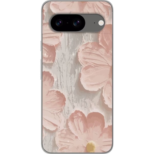 Google Pixel 8 Gennemsigtig cover Rosa Blomster