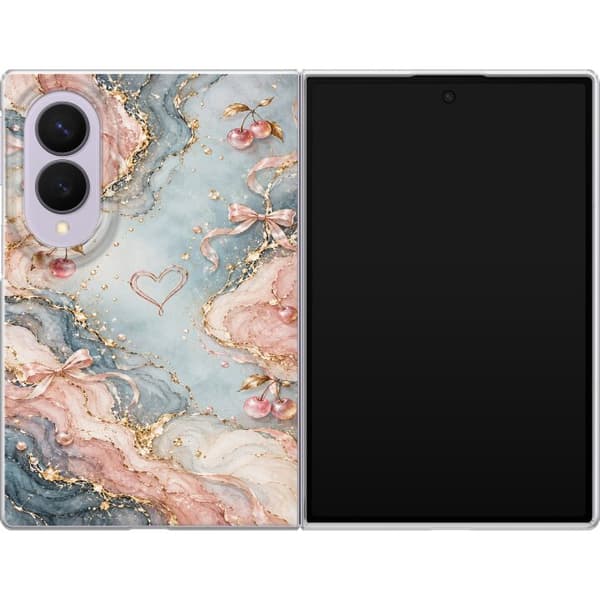 Kompatibelt Mobilskal till Samsung Galaxy Z Fold8 Rosettmarmor blå