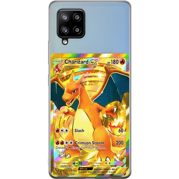 Kompatibelt Mobildeksel til Samsung Galaxy A42 5G GyllenCharizard EX samlerkort med regnbueeffekter gull