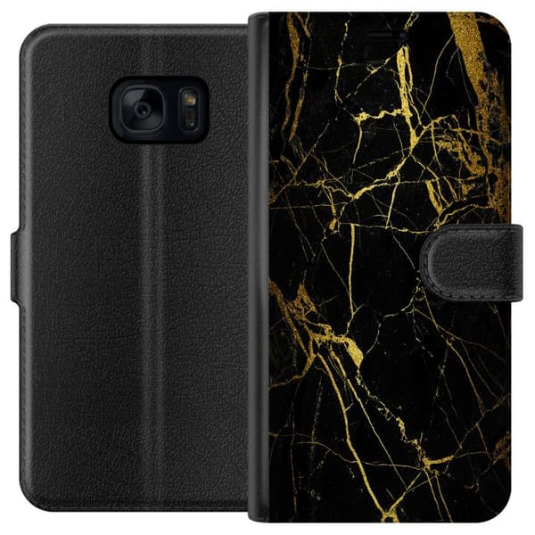 Kompatibelt Plånboksfodral till Samsung Galaxy S7 Marmor