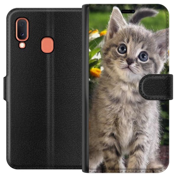 Kompatibelt Plånboksfodral till Samsung Galaxy A20e Cat