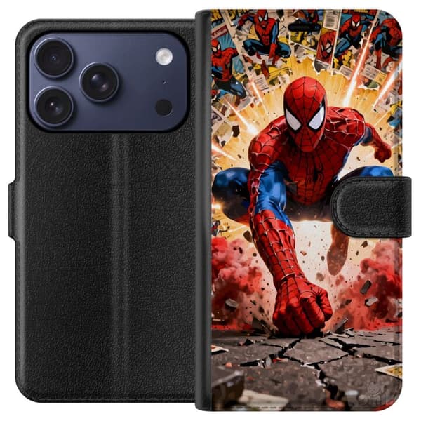 Kompatibel Tegnebogsetui til Apple iPhone 17 Pro Spider Man action