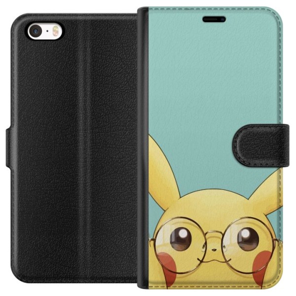 Apple iPhone SE (2016) Lompakkokotelo Pikachu lasit